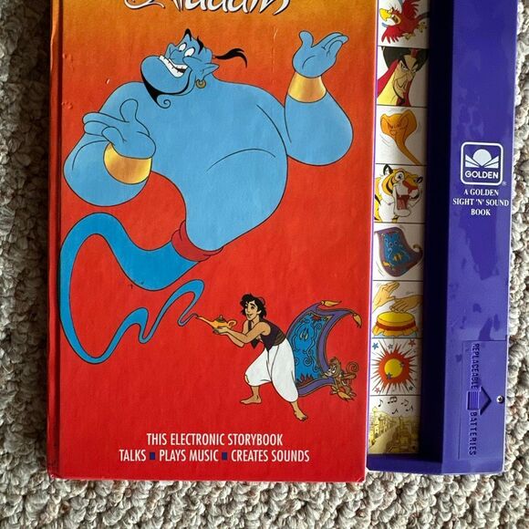 A golden Sight n sound book - Aladdin golden sound story vintage 1992 - works - Picture 3 of 4